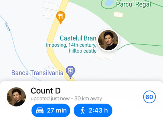 Novos botões de tempo de trajeto no iOS