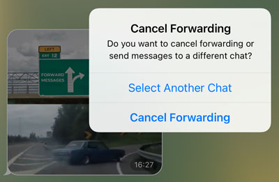 Wähle einen anderen Chat oder breche die Weiterleitung ab